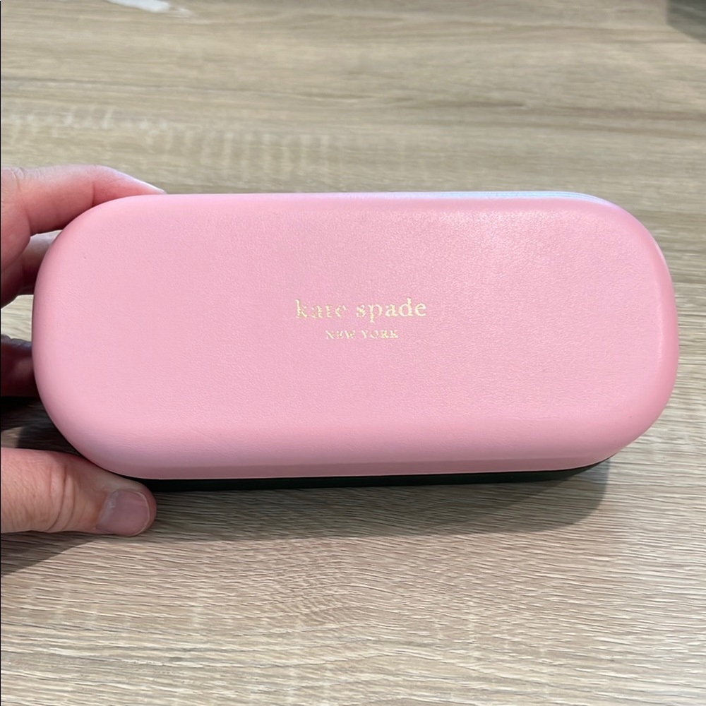 Kate Spade Pink and Dark Green Sunglasses Case ONLY See pics for condition 1-233 - Picture 11 of 12
